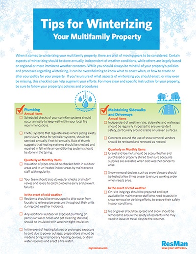 Tips for Winterizing Your Multifamily Property